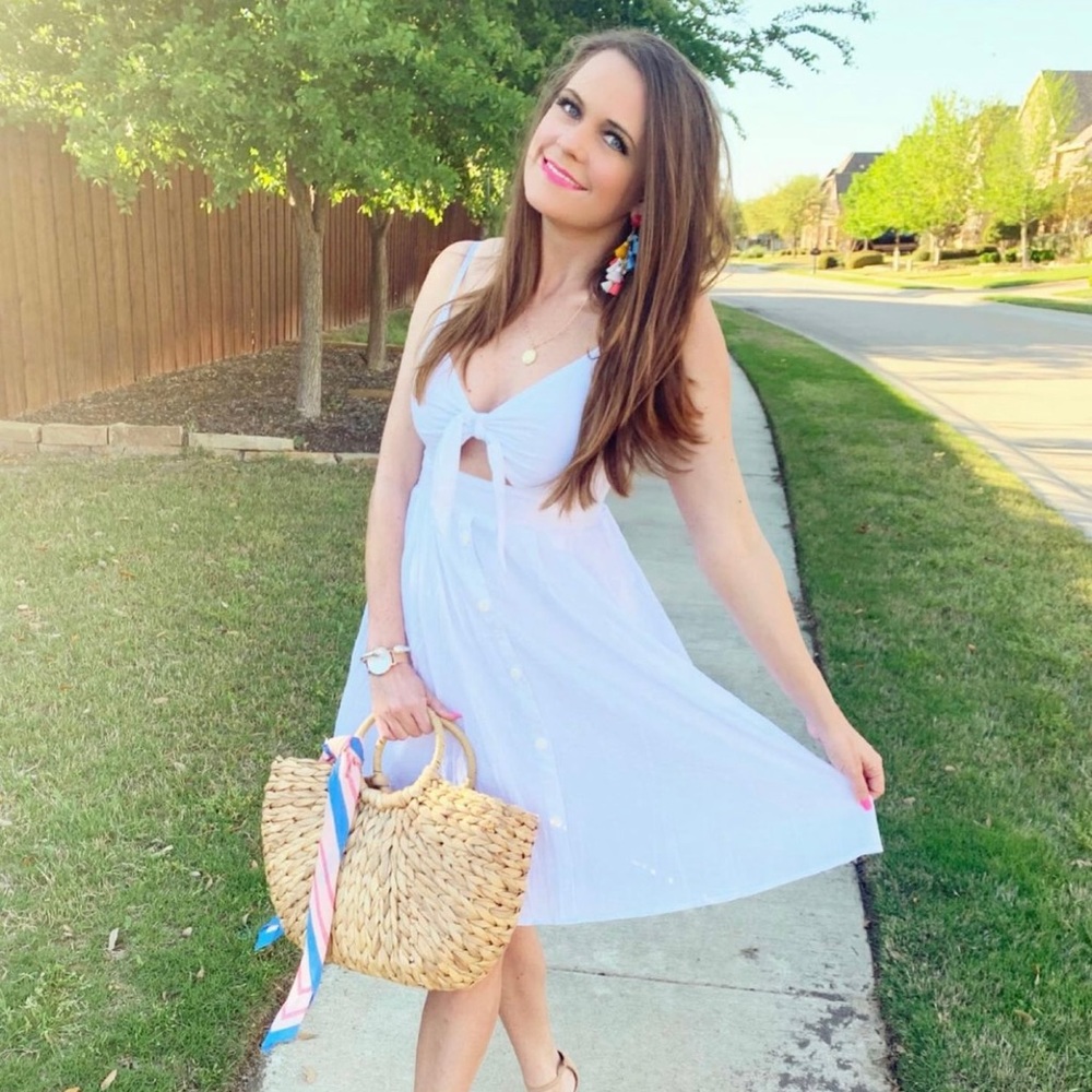White Cut Out Shift Dress